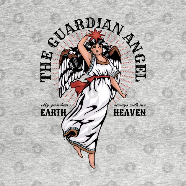 Vintage Guardian Angel Earth and Heaven by KewaleeTee